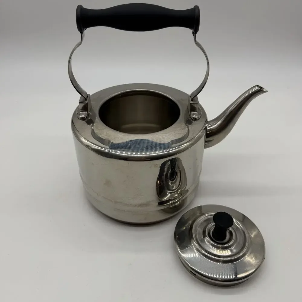 BonJour Tea Kettle 2qt/8C Stovetop Silver Stainless Steel Gooseneck Spout 53087